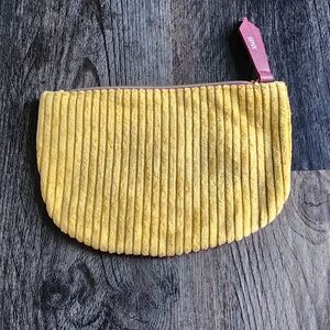 Ipsy Glam Bag September 2020 Corduroy Burgundy Yellow Gold Makeup Bag